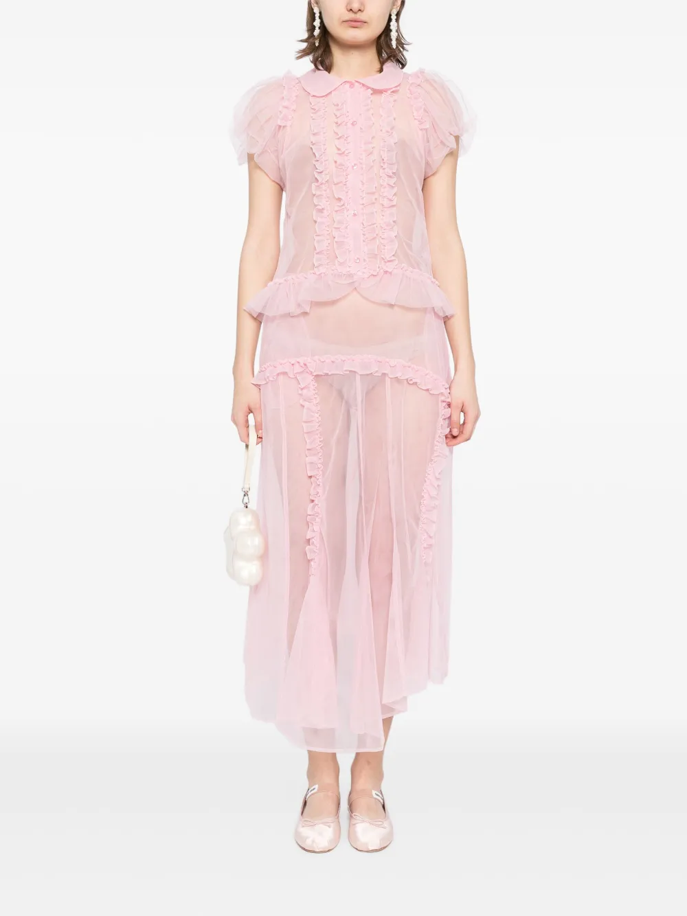 Simone Rocha Blouse met pofmouwen - Roze