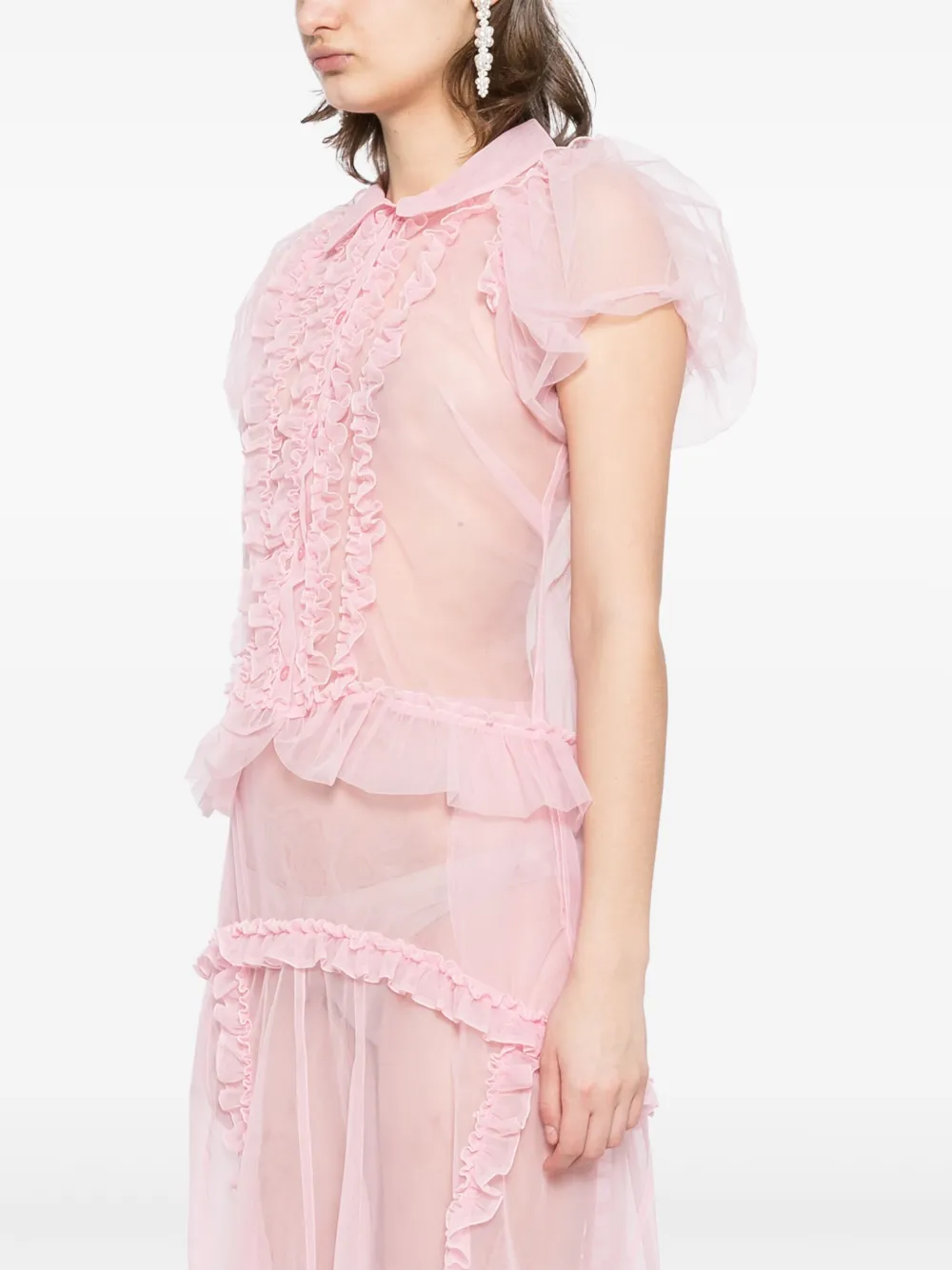 Simone Rocha Blouse met pofmouwen Roze