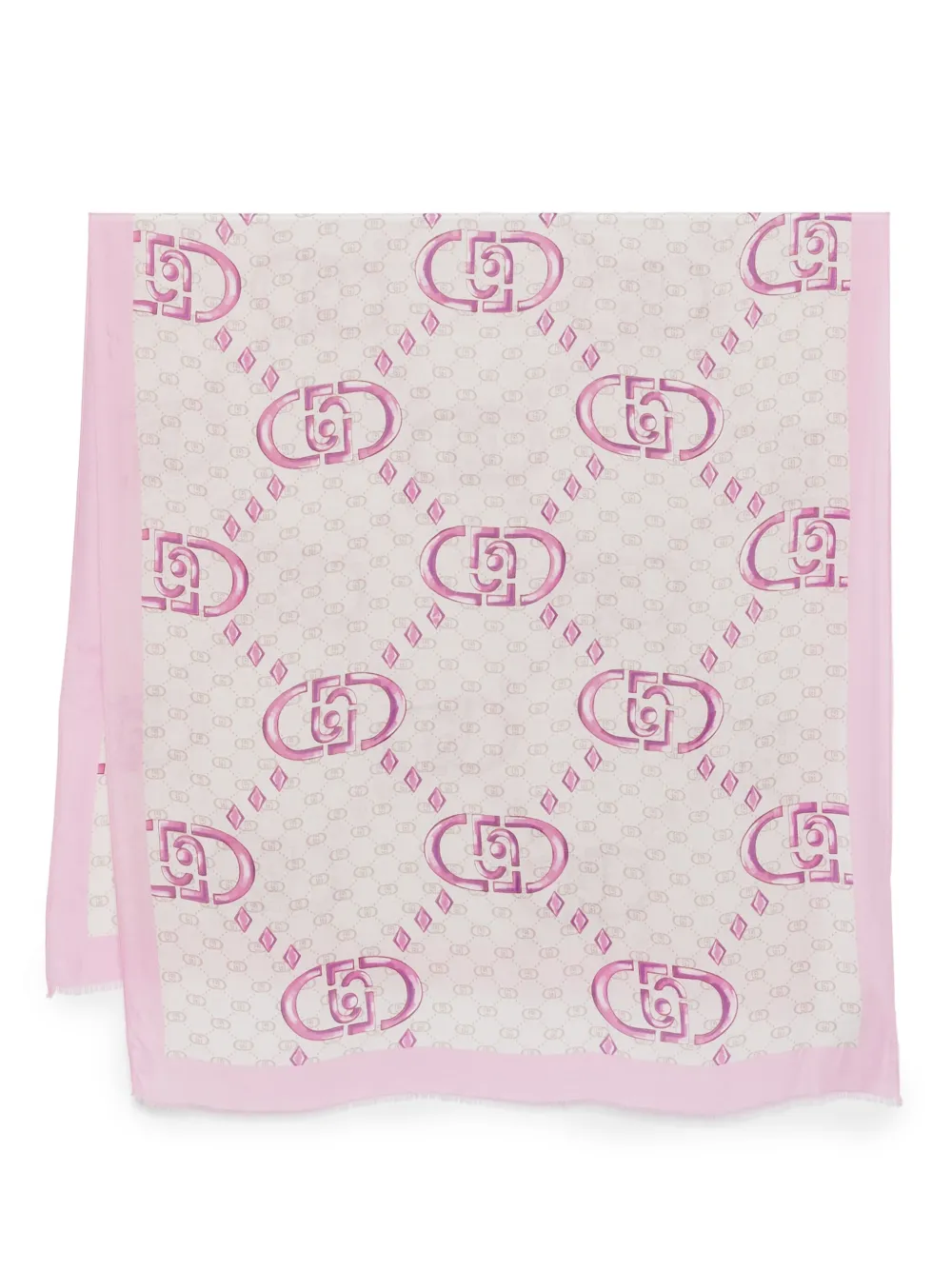 Liu •jo Logo-pattern Scarf In Pink