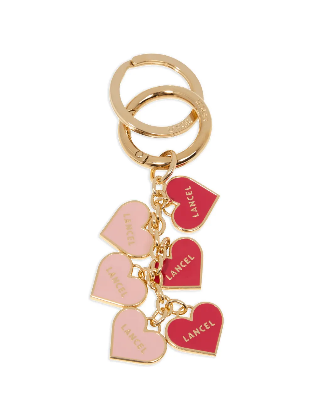  Lancel Hearts Charm Keyring - Gold 
