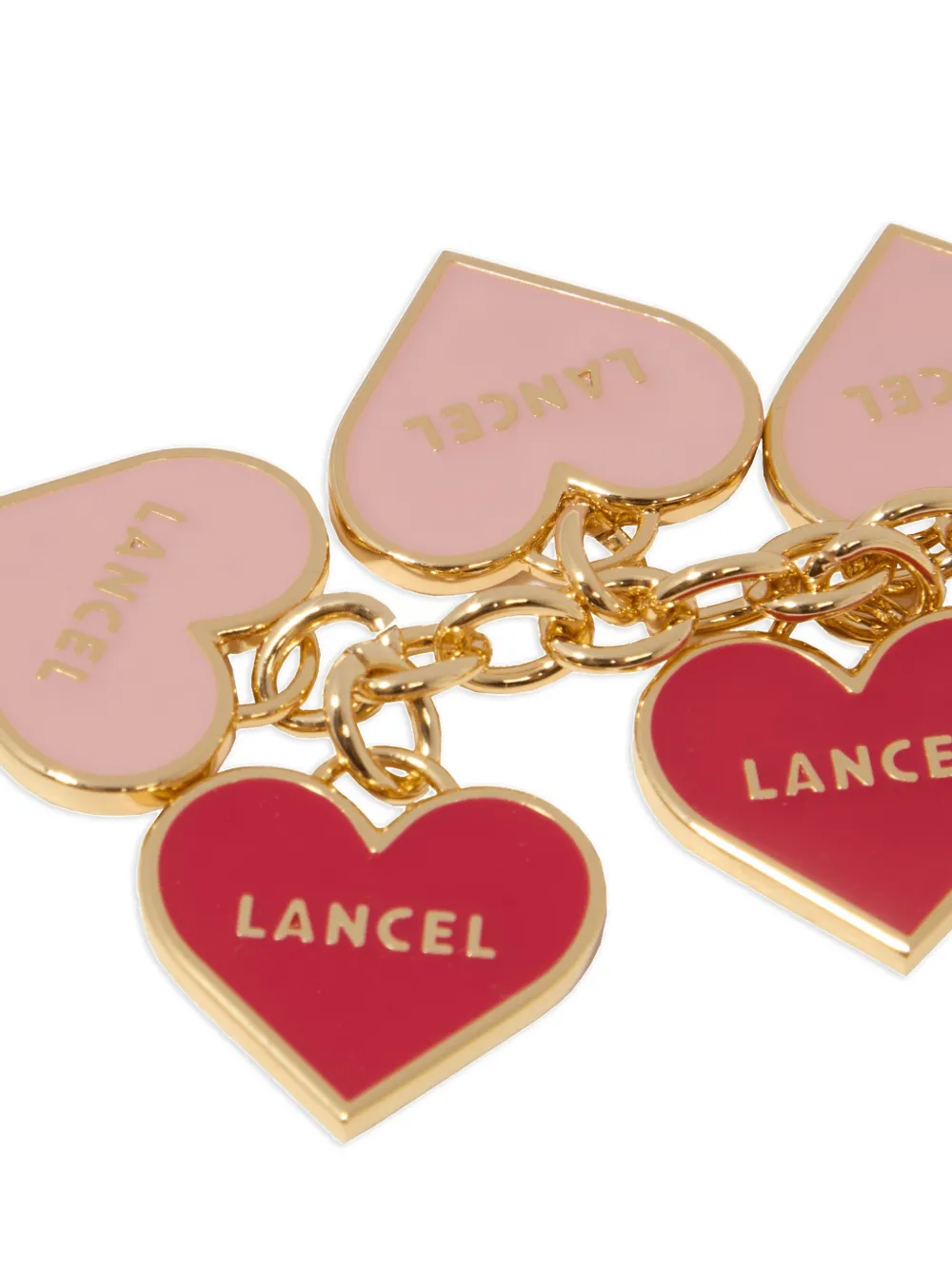  Lancel Hearts Charm Keyring - Gold 