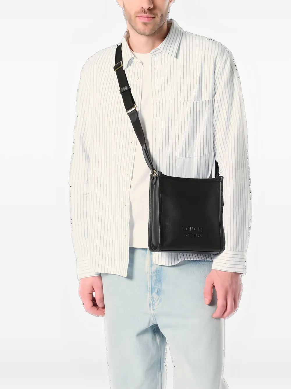 Lancel Small Jour Embossed-logo Cross Body Bag In Black
