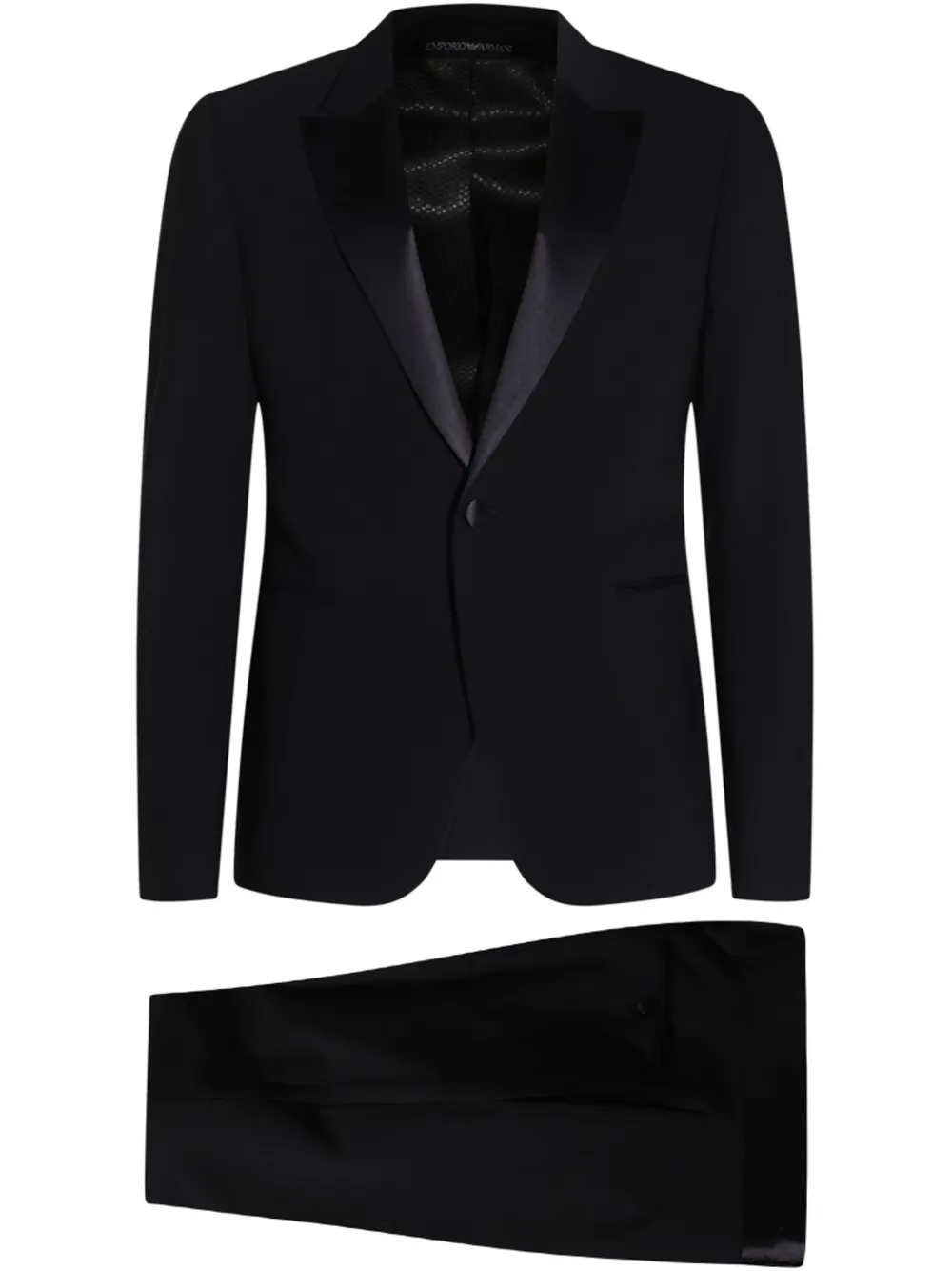 Emporio Armani satin-trim suit Zwart