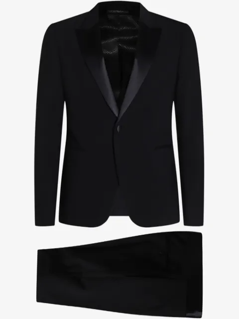 Emporio Armani satin-trim suit