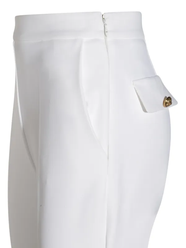 Elisabetta Franchi logo-plaque Cropped Trousers | White