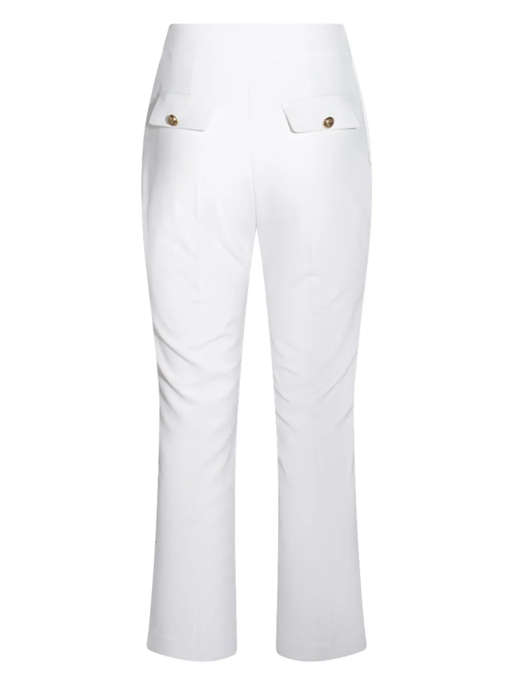 Elisabetta Franchi logo-plaque cropped trousers - Wit