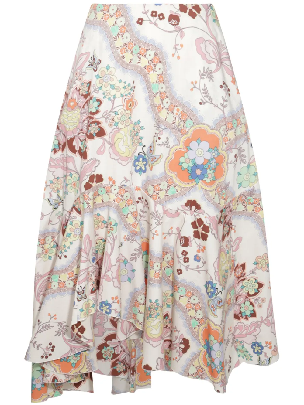 ETRO floral-print midi skirt Roze