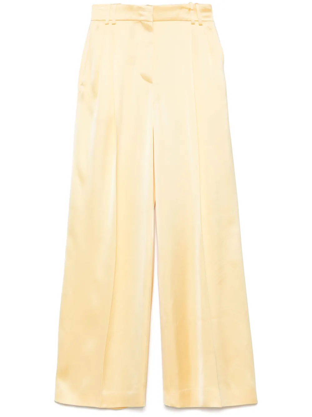 satin pleated trousers