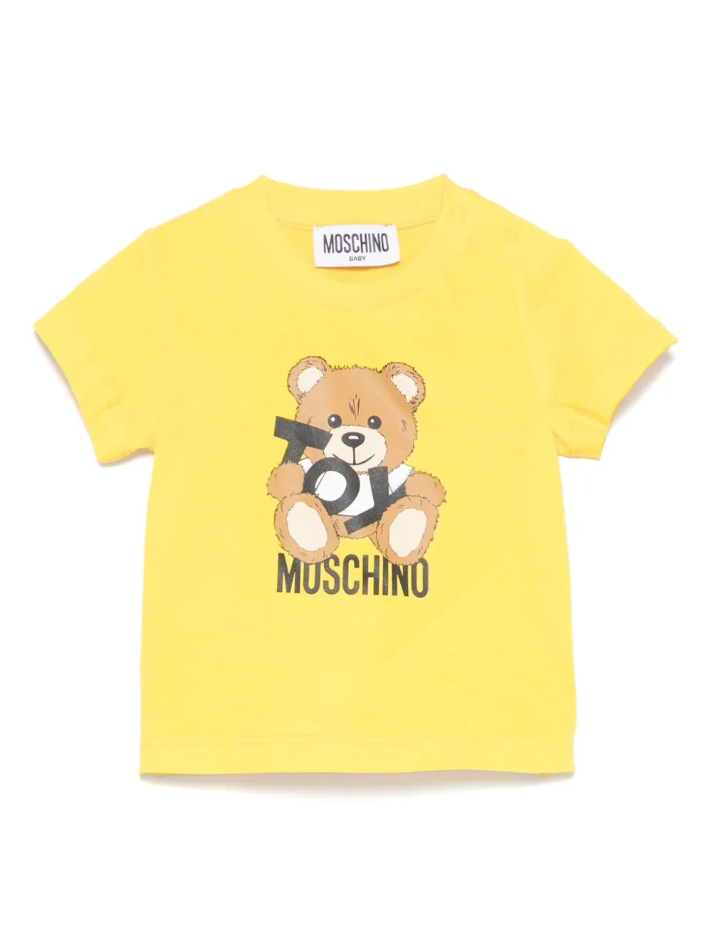 Moschino Kids T-shirt met teddybeerprint Geel