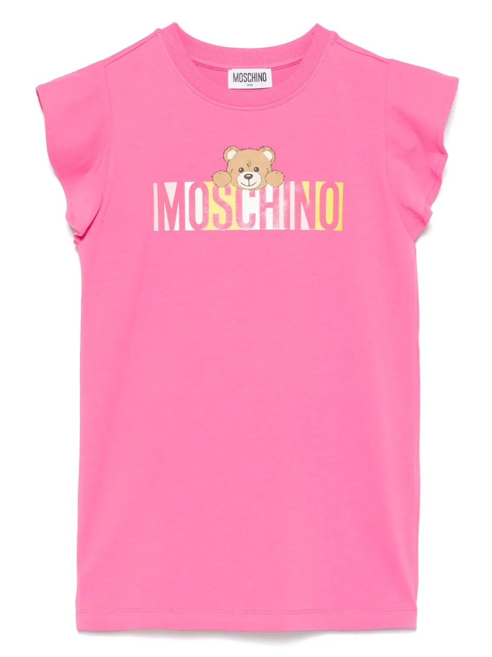 Moschino Kids Jurk met logoprint Roze