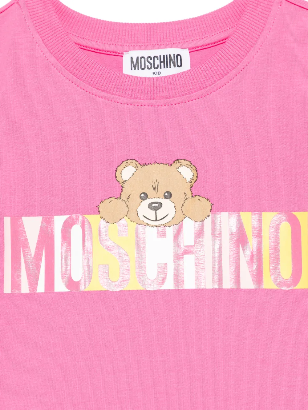 Moschino Kids Jurk met logoprint Roze