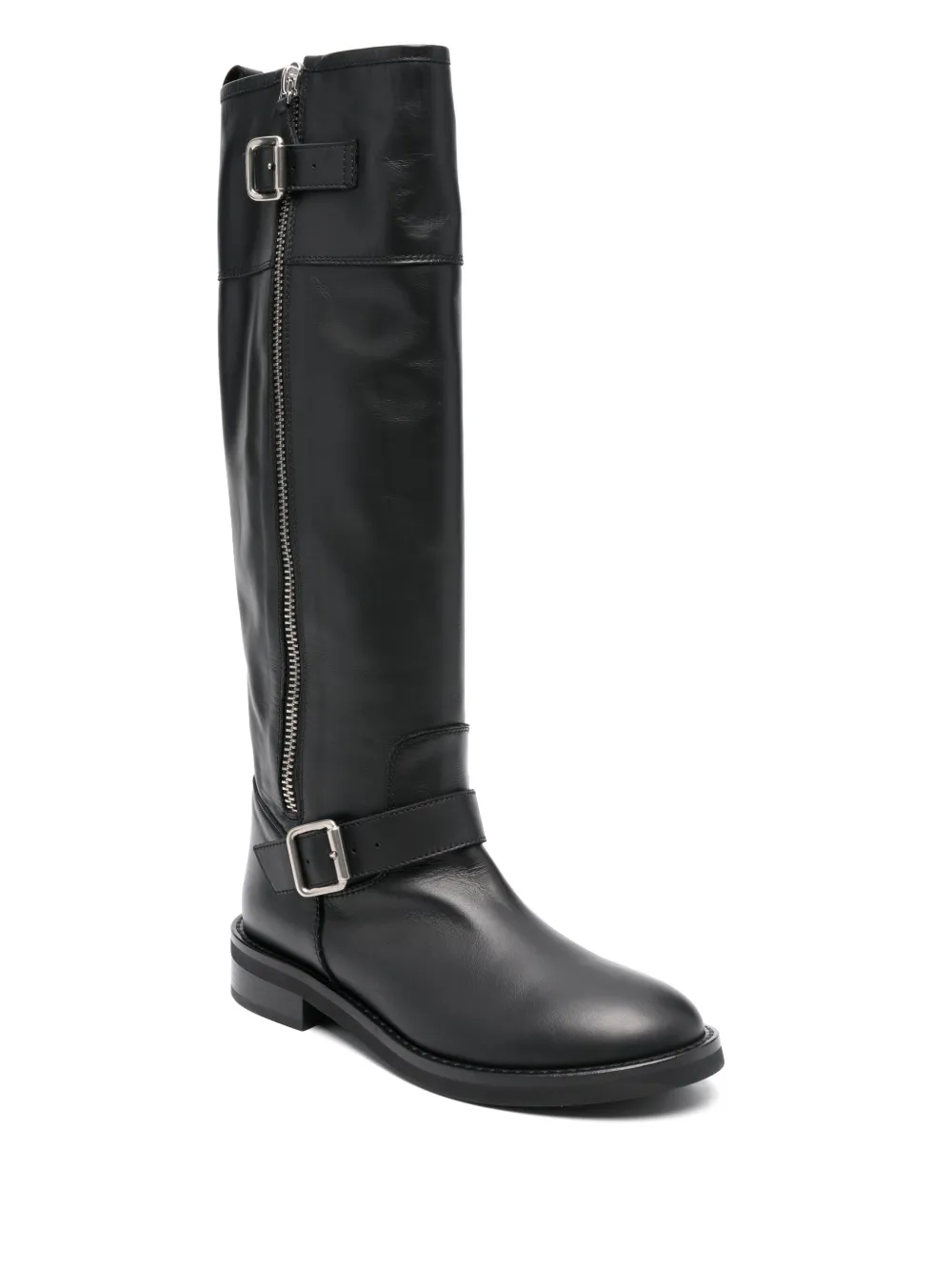 Via Roma 15 leather boots - Zwart