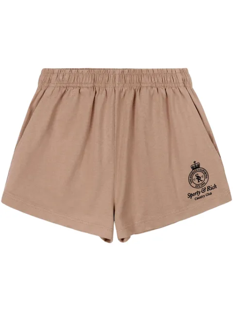 Sporty & Rich logo-embroidered shorts