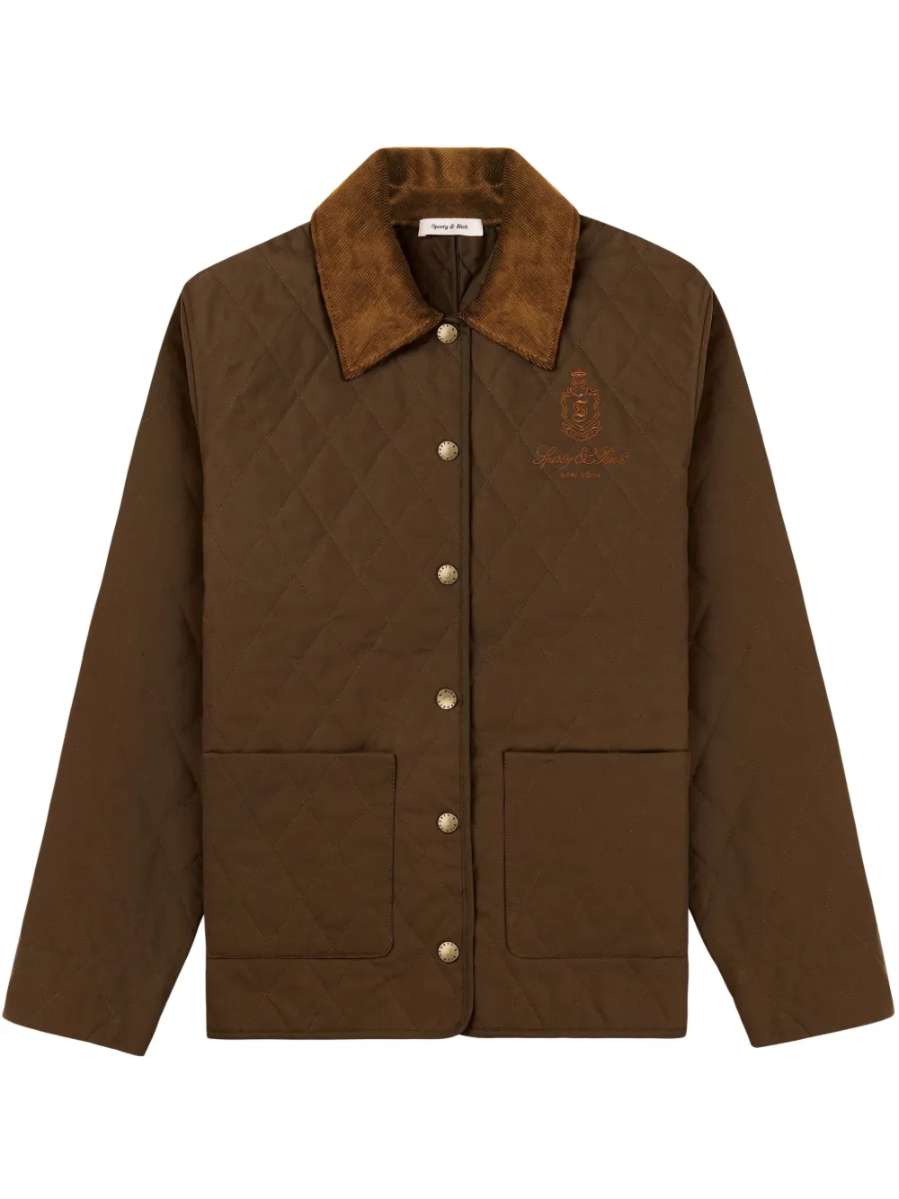 logo-embroidered quilted jacket