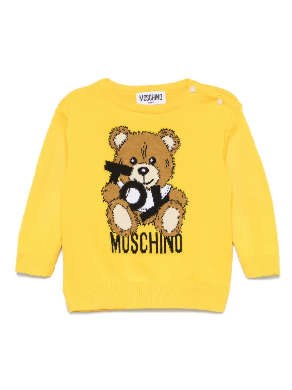Moschino Kids Teddy Bear Sweater Yellow FARFETCH IN