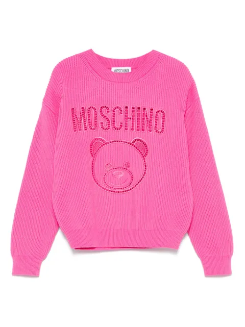Moschino Kids suéter con logo bordado