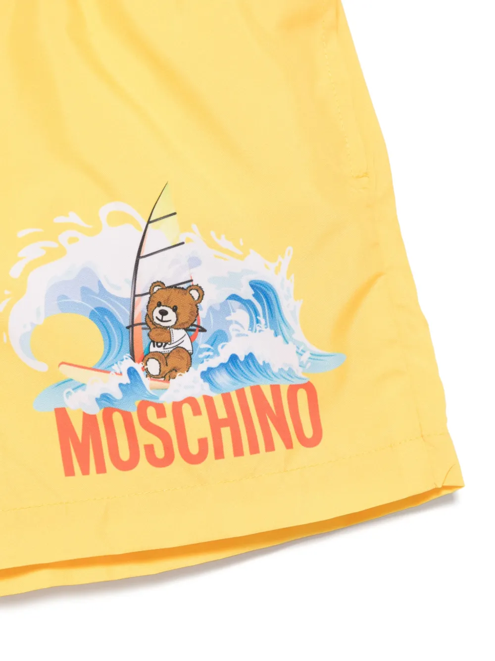 Moschino Kids Zwembroek met teddybeerprint - Geel