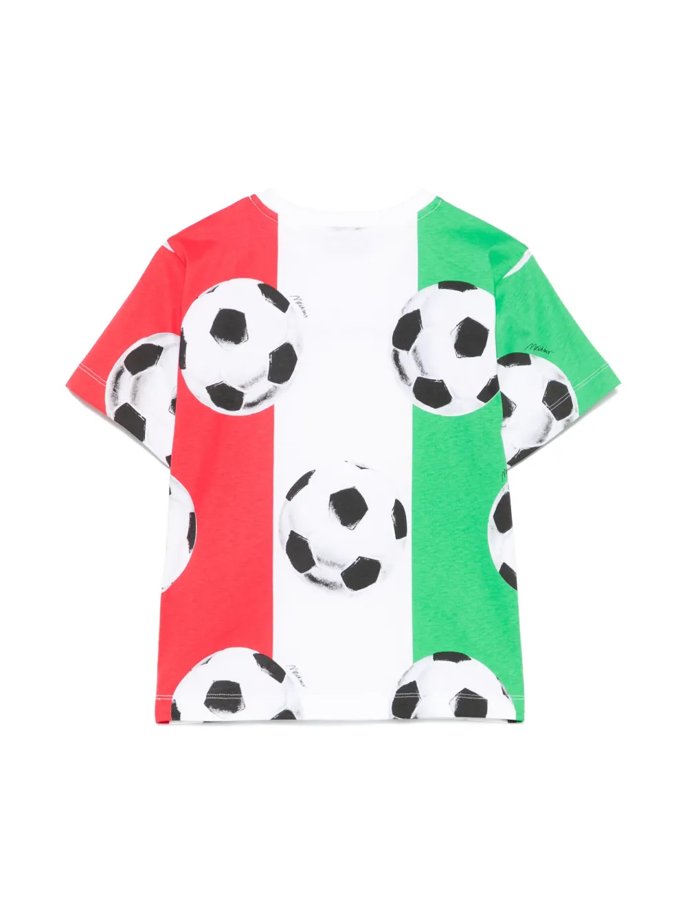 Moschino Kids T-shirt met Italiaanse vlag - Groen