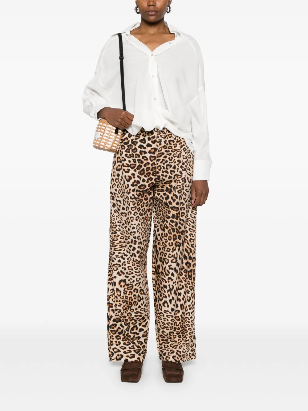 A Paper Kid Broek met luipaardprint - Bruin