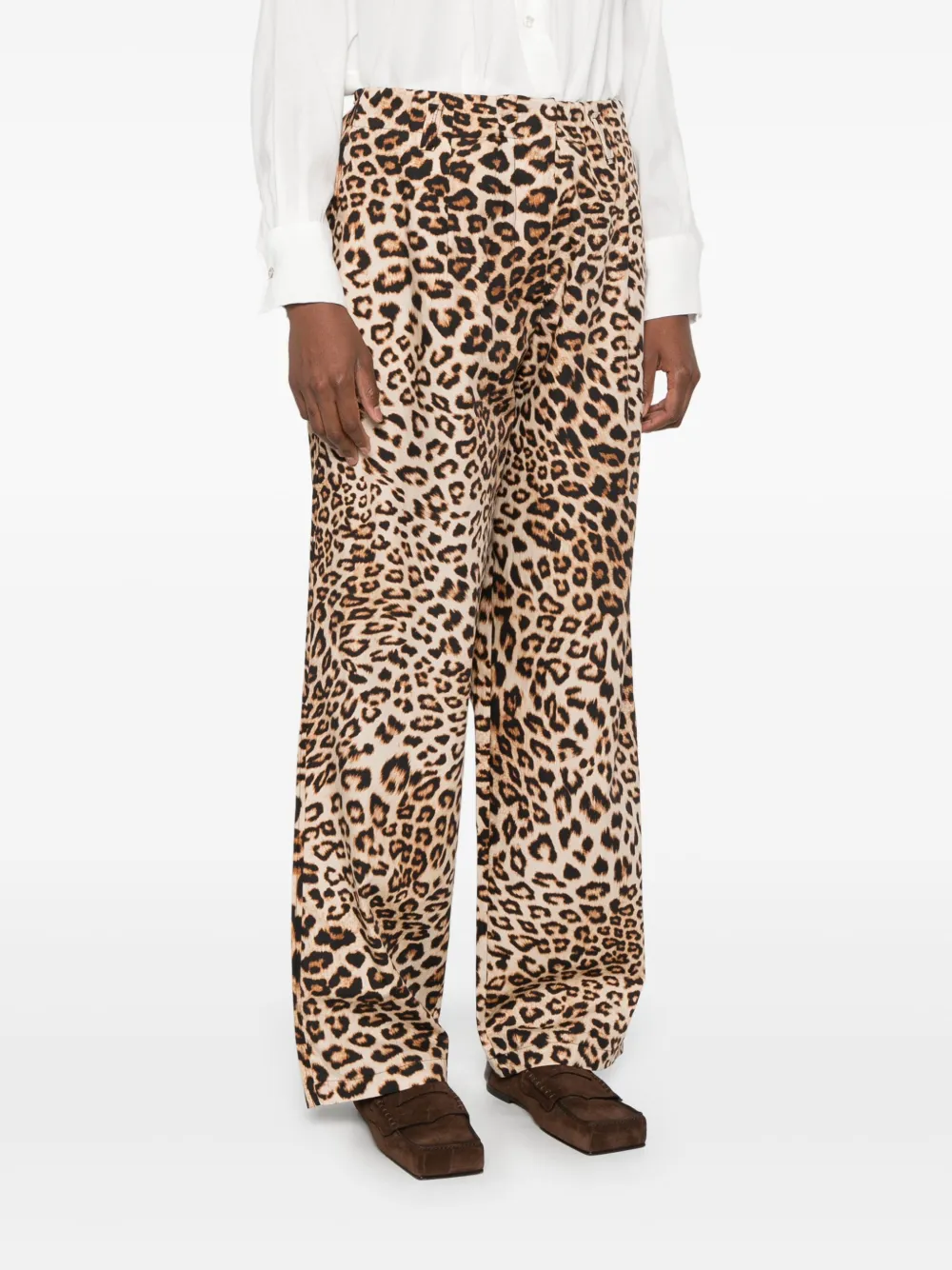 A Paper Kid Broek met luipaardprint Bruin