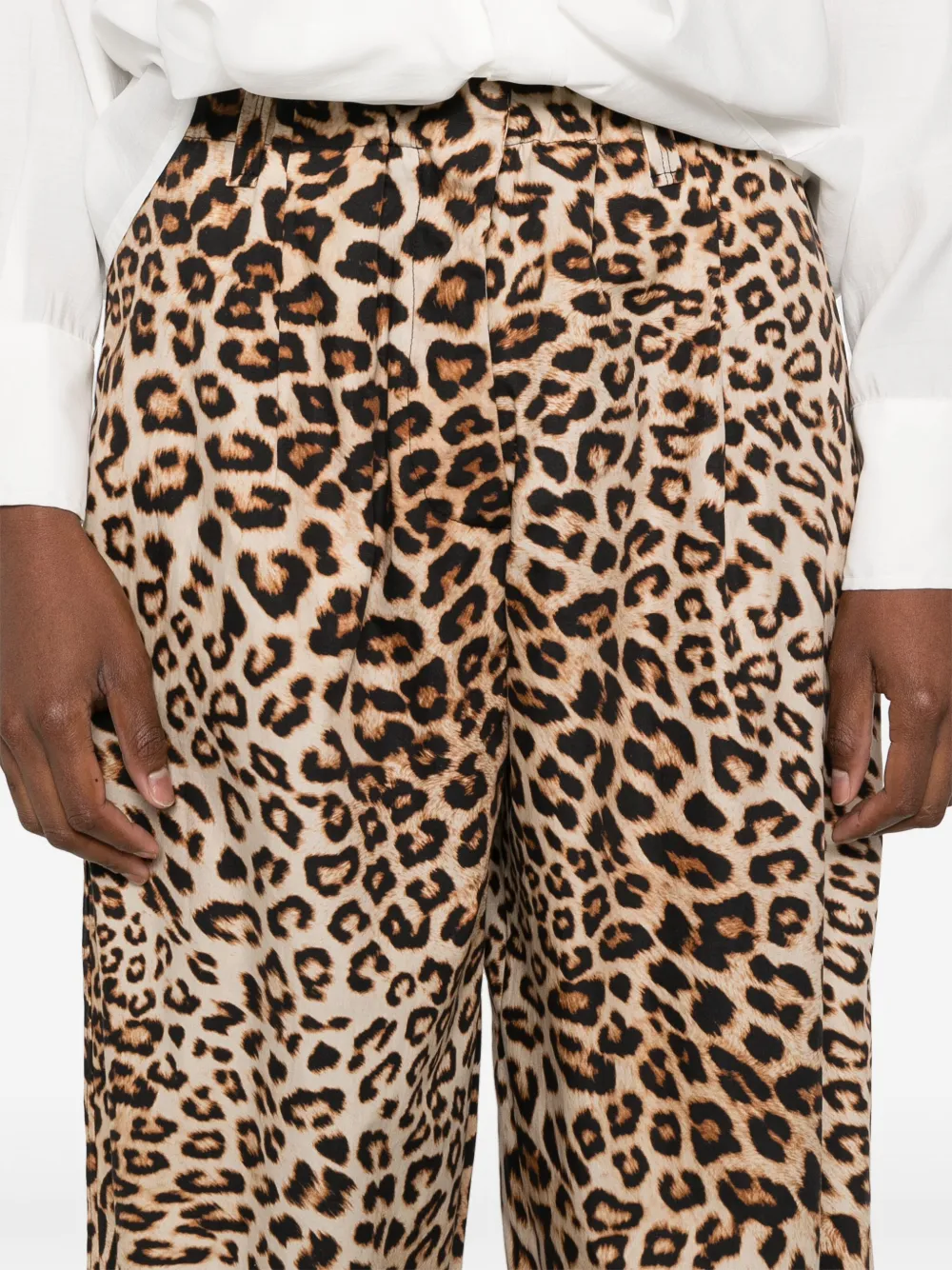 A Paper Kid Broek met luipaardprint Bruin