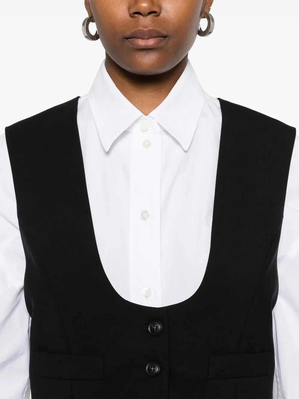 A Paper Kid Vest met U-hals Zwart