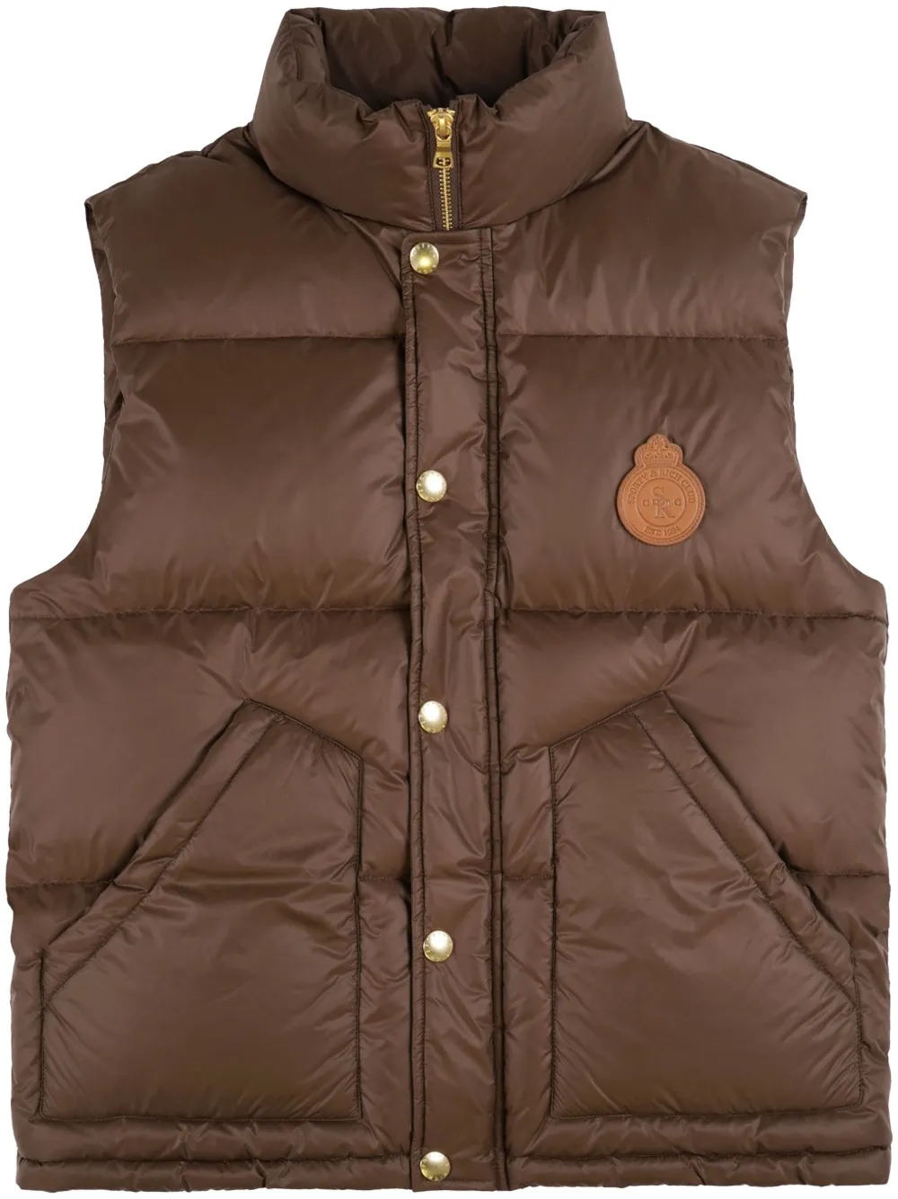 Sporty & Rich Bodywarmer met logopatch Bruin
