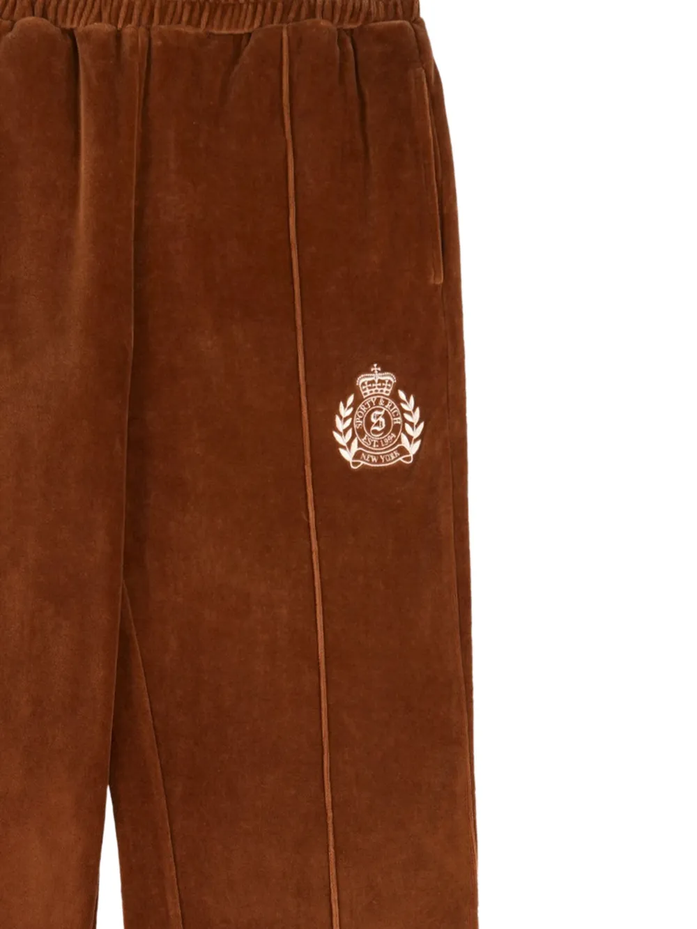 Sporty & Rich Crest Velour track pants - Bruin