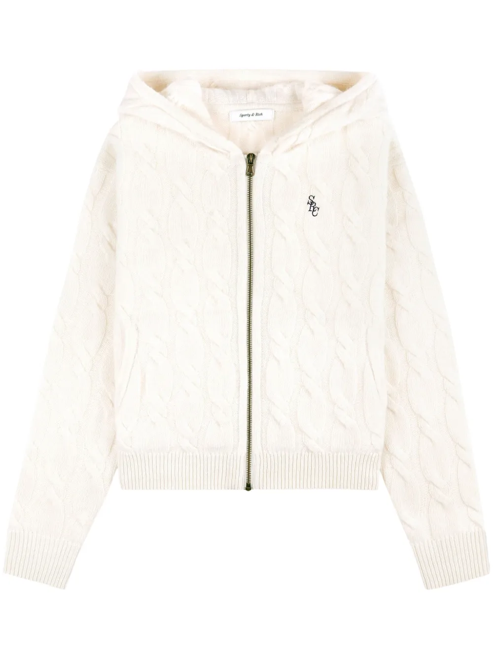 Sporty & Rich Vest met geborduurd logo Beige