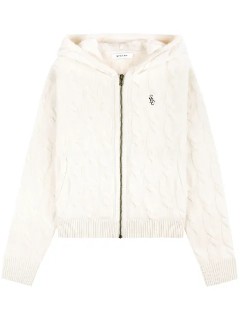 Sporty & Rich embroidered-logo cardigan