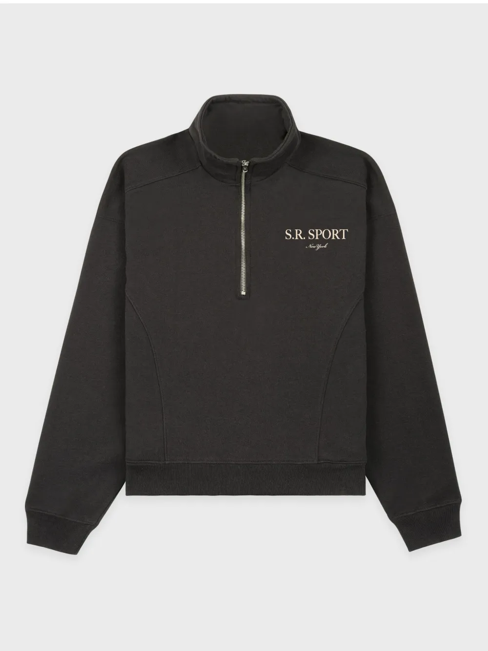 Sporty And Rich S.r. Sport Quarter Zip In Black