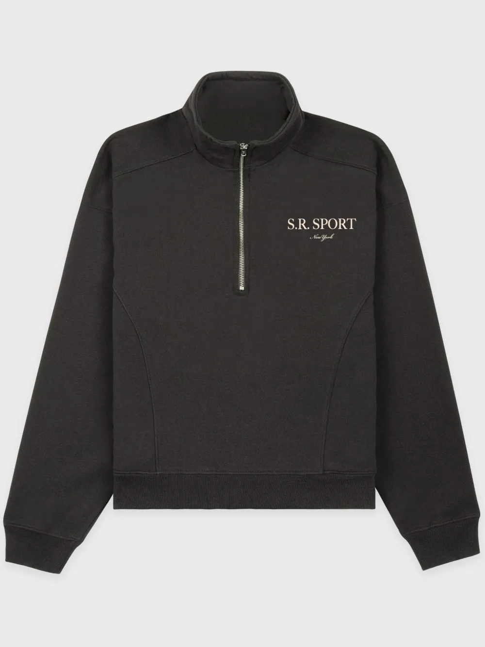 Sporty And Rich S.r. Sport Quarter Zip In Black