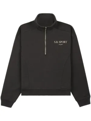 トップス SPORTY&RICH SPORTS HALF ZIP SWEAT SPORTY & RICH Athletic Club printed cotton-jersey half-zip