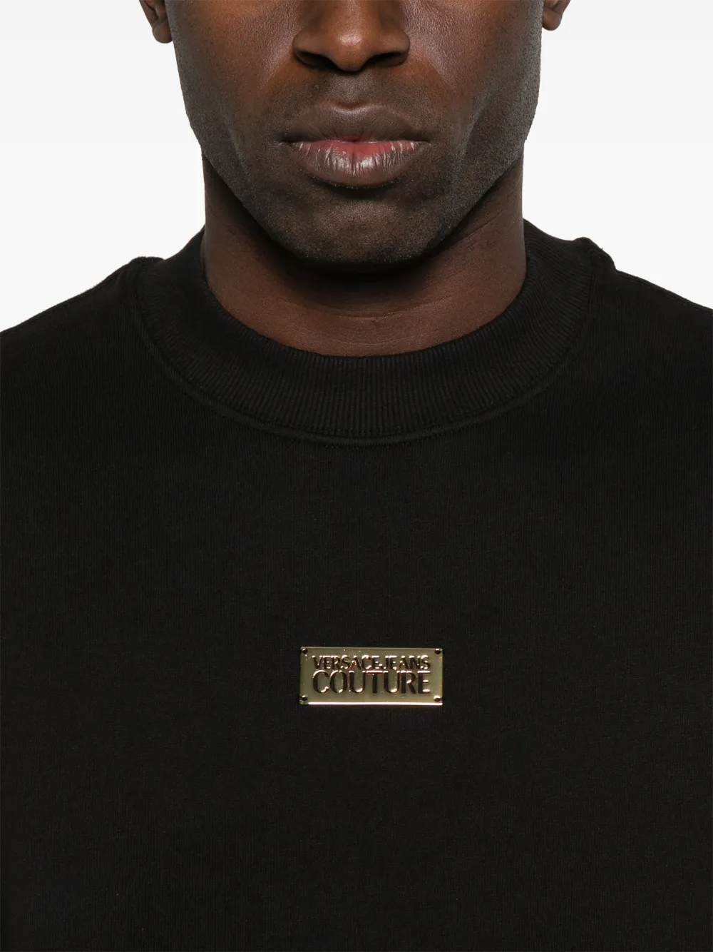 VERSACE JEANS COUTURE LOGO-PLAQUE SWEATSHIRT