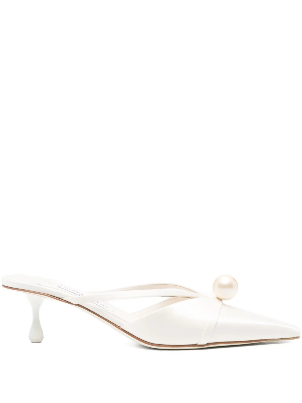 Jimmy Choo Mule com aplicação e salto 50mm | Branco | Image 1