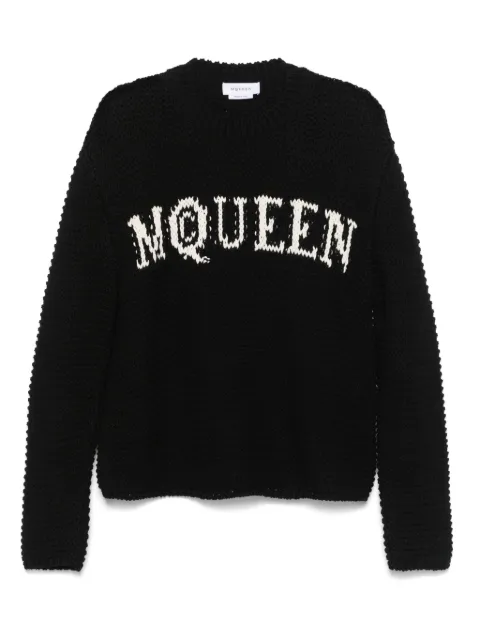 Alexander McQueen suéter con logo en intarsia