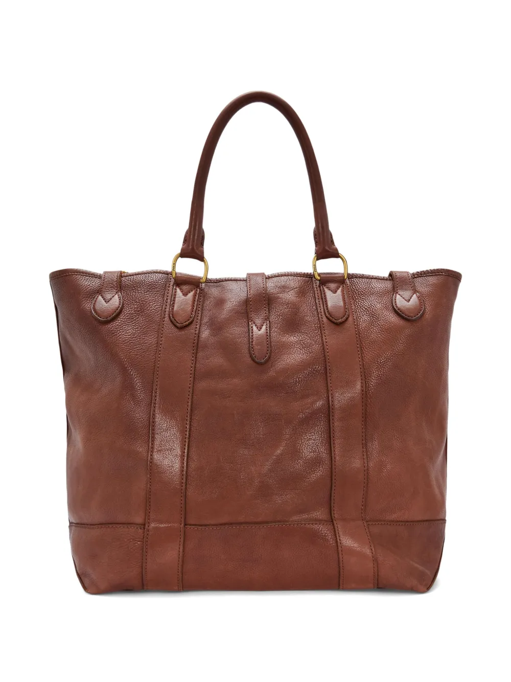 Polo Ralph Lauren Heritage leren shopper met textuur Bruin