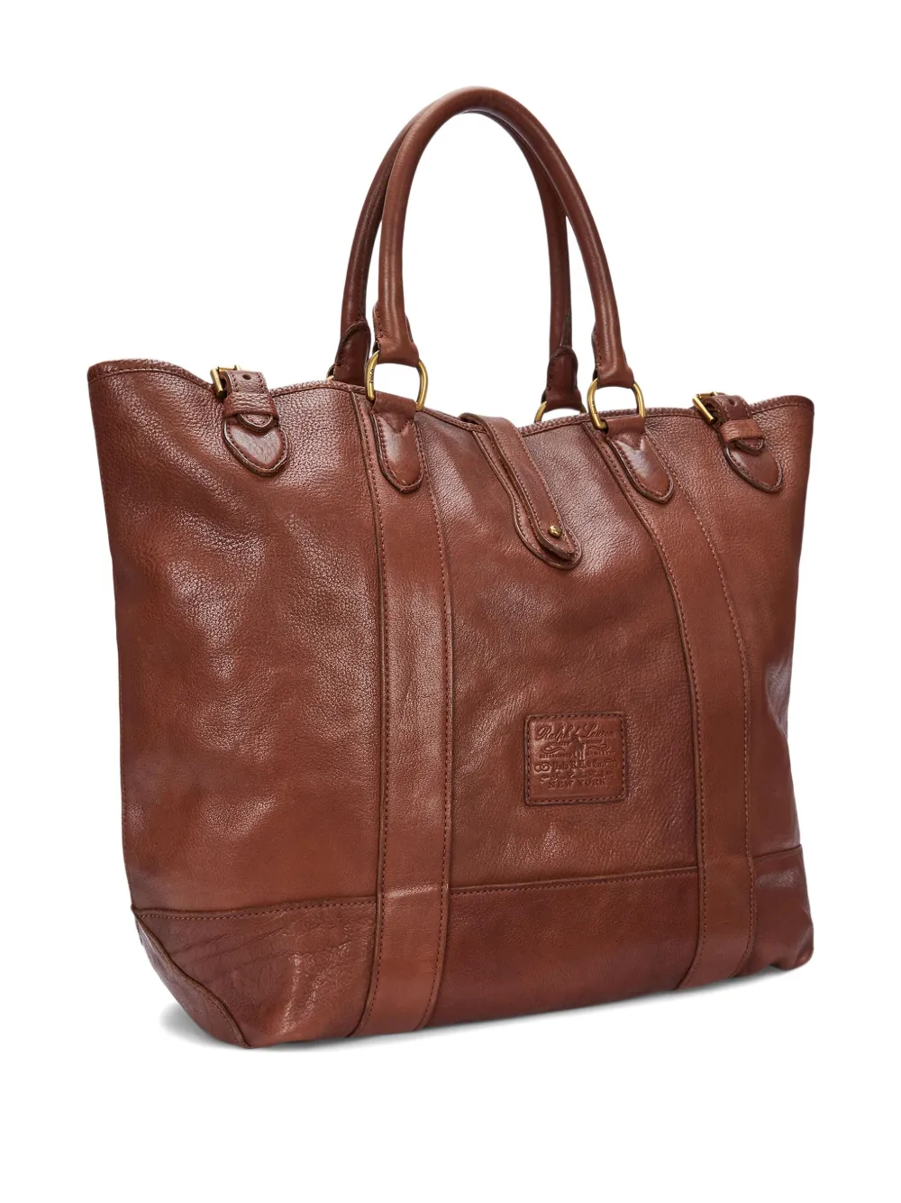 Polo Ralph Lauren Heritage leren shopper met textuur Bruin