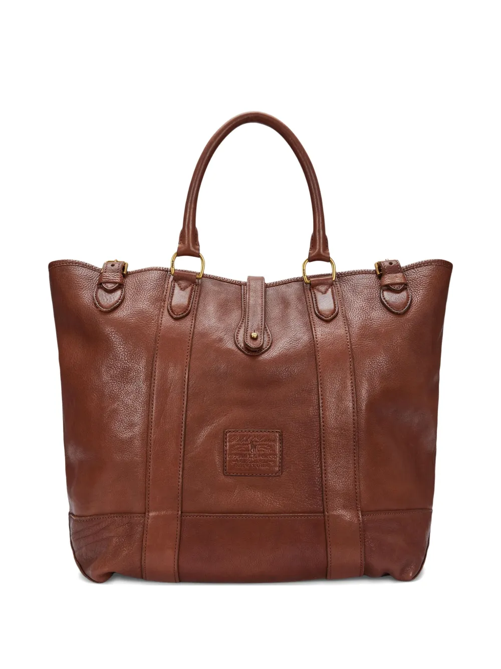 Polo Ralph Lauren Heritage leren shopper met textuur Bruin