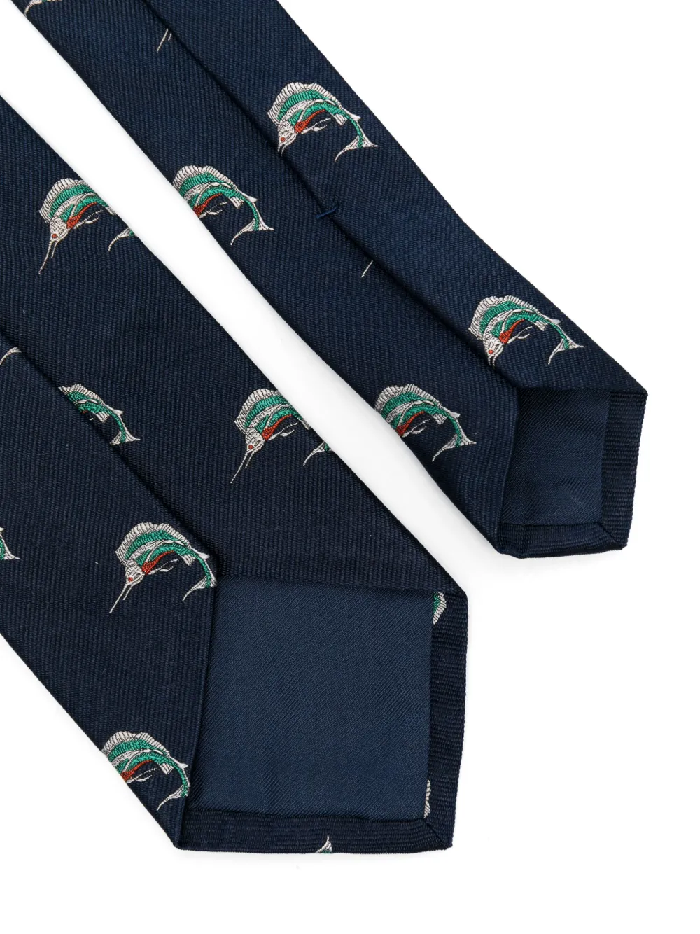 Polo Ralph Lauren Zijden stropdas met Marlin patroon - Blauw