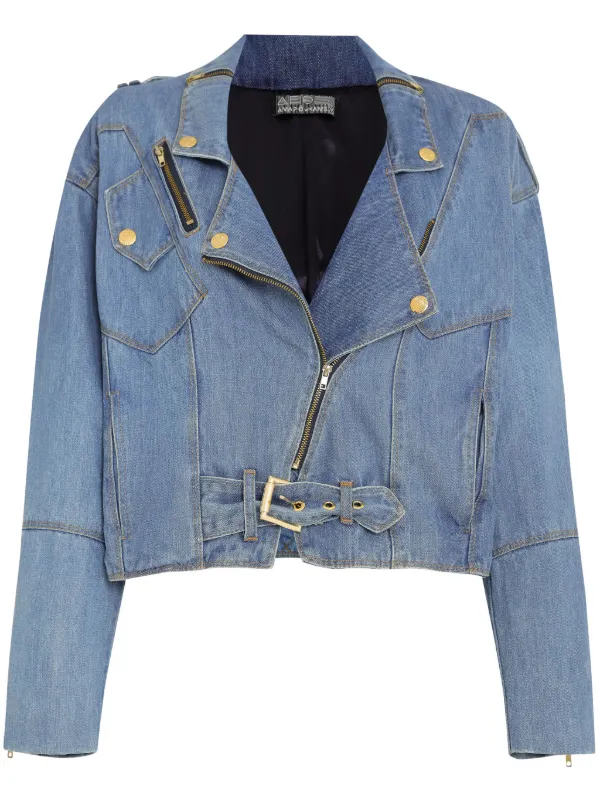 Amapô Denim Biker Jacket Blue FARFETCH UK