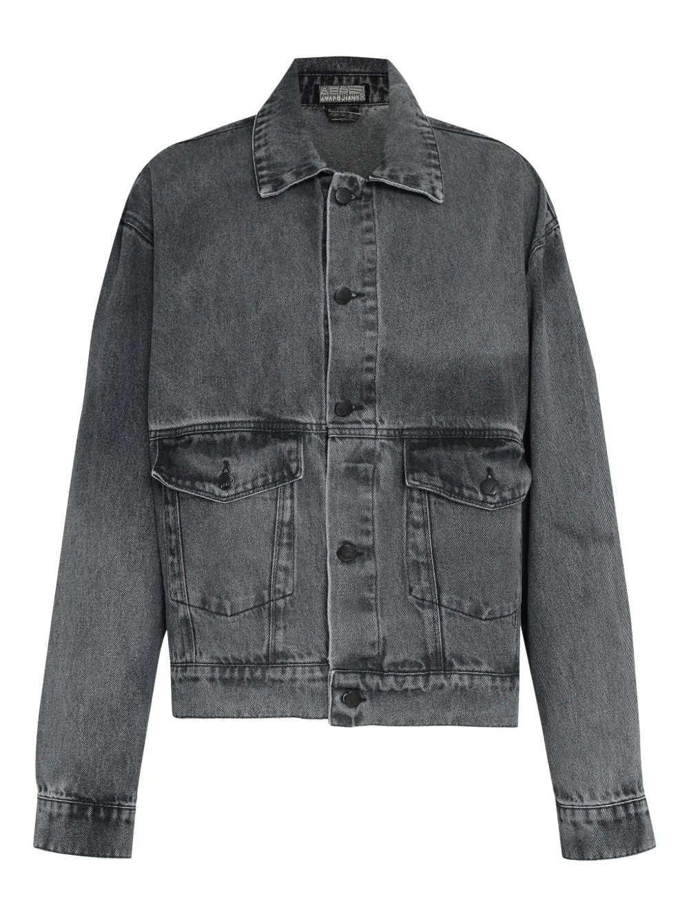 button-fastening denim jacket