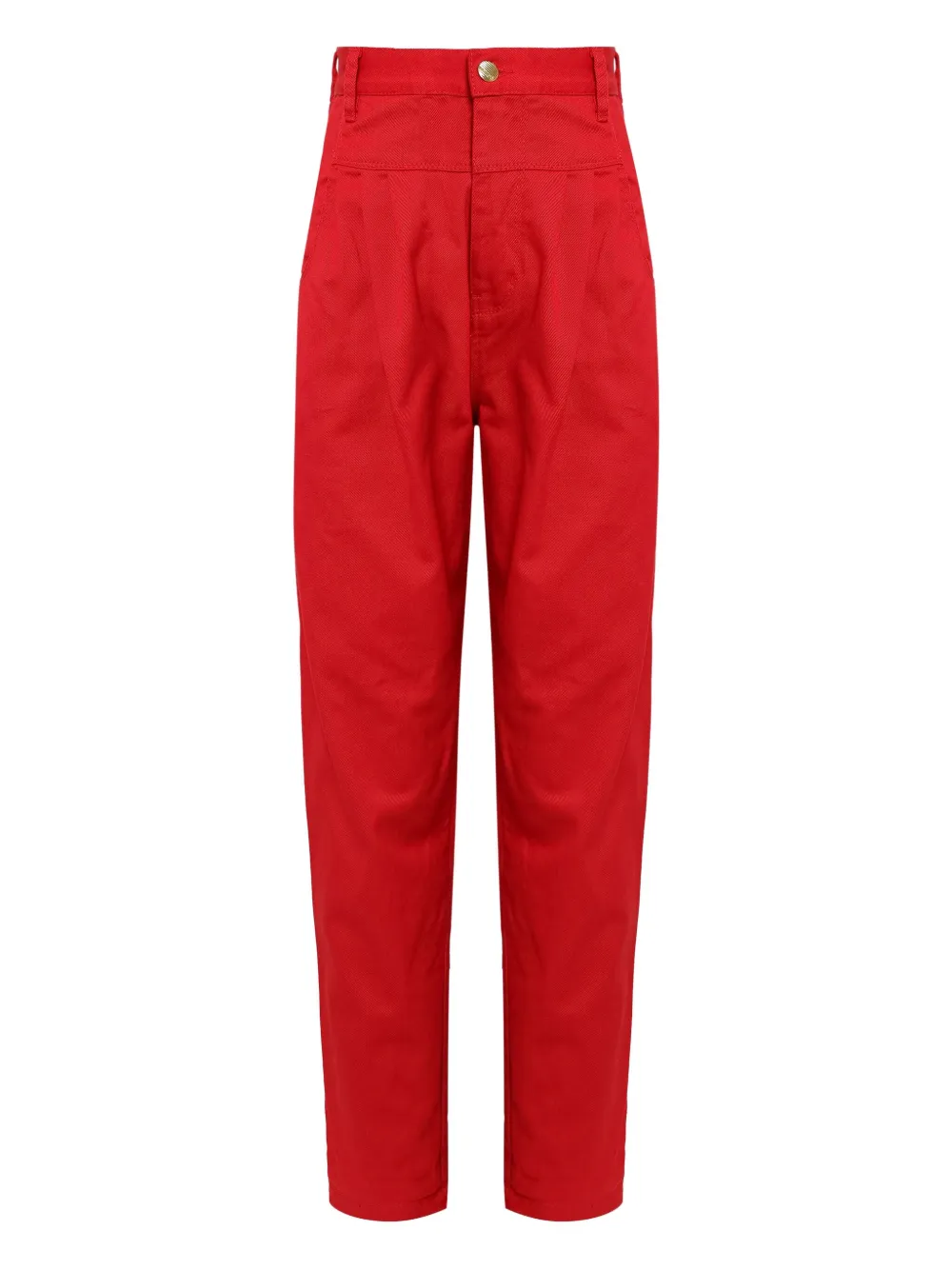 pleated-pockets straight-leg trousers