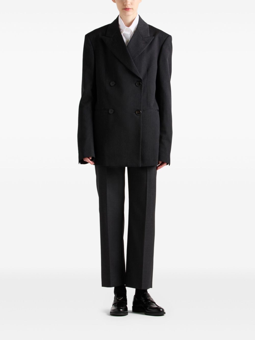 Prada gabardine-weave trousers - Grijs