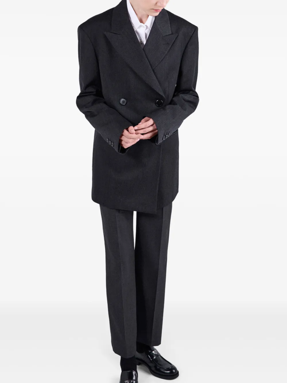 Prada Broek met gabarine weving Grijs