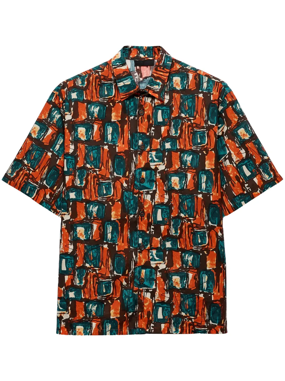 Prada Overhemd met vierkante print Oranje