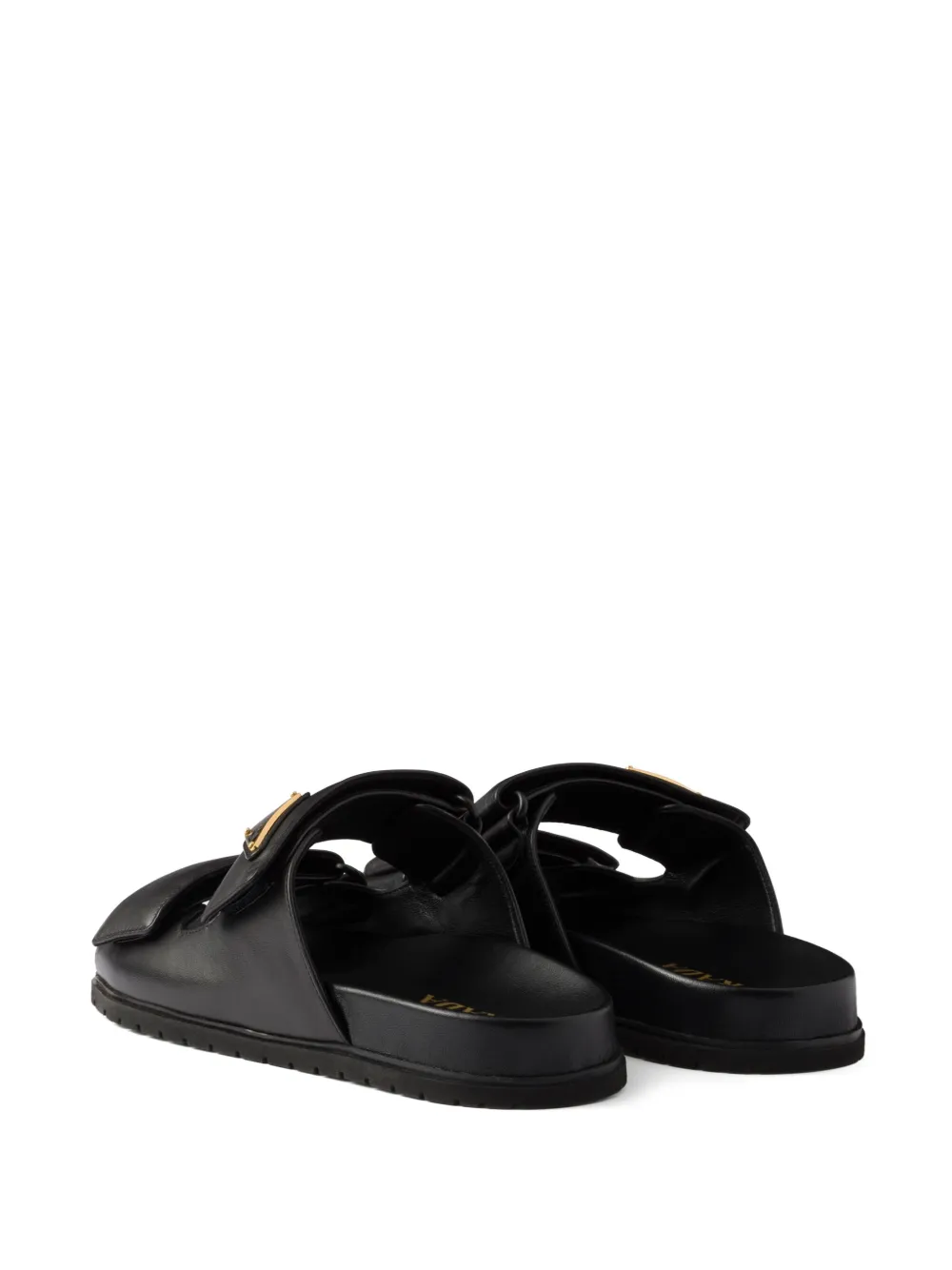 Prada touch-strap leather sandals Black