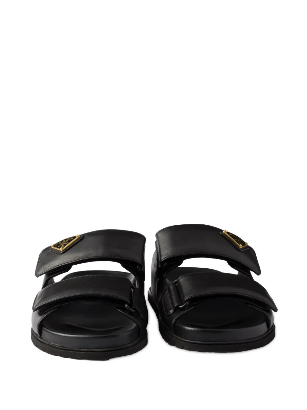 Prada touch-strap leather sandals Black