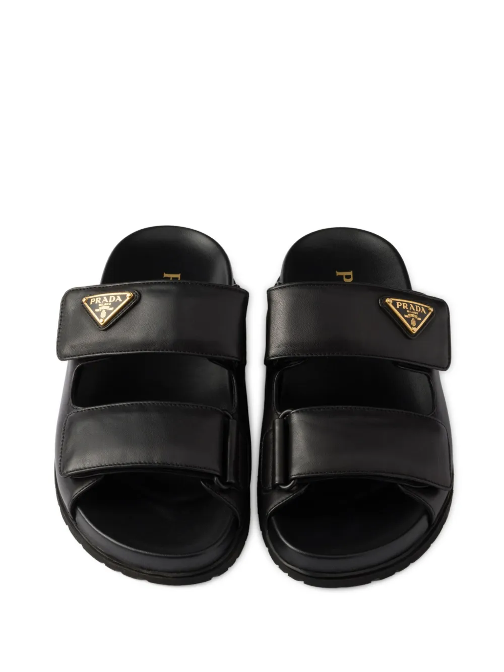 Prada touch-strap leather sandals Black