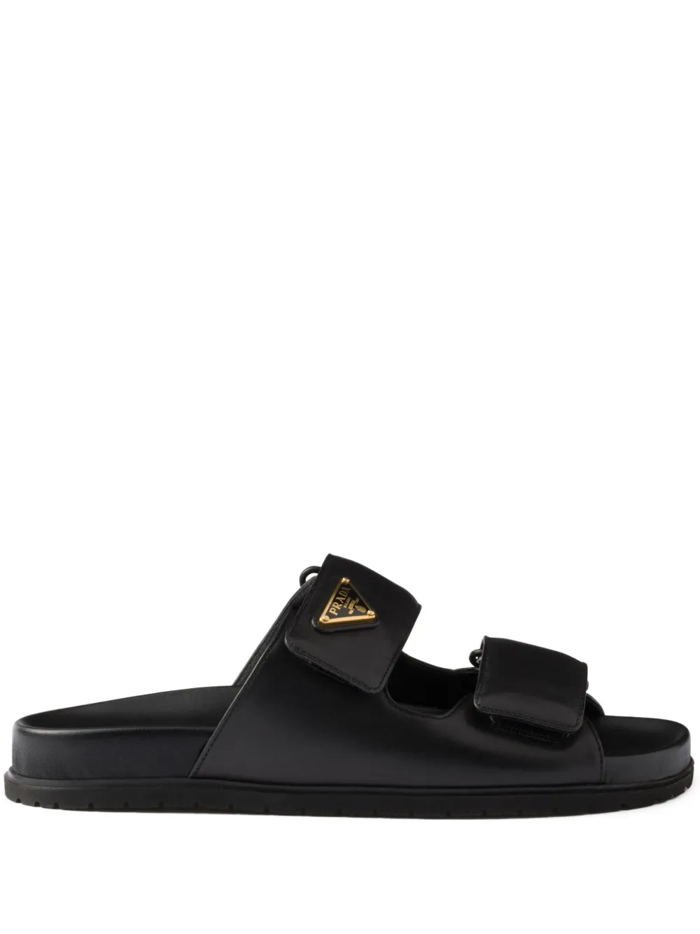 Prada touch-strap leather sandals Black